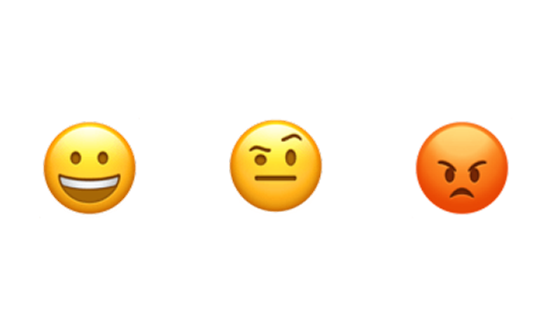 User sentiment tracking visualization showing positive, neutral, and negative feedback indicators